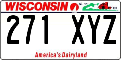 WI license plate 271XYZ