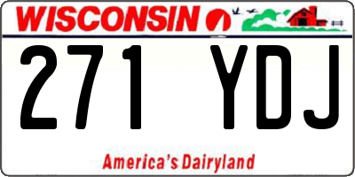 WI license plate 271YDJ