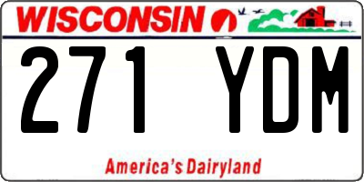 WI license plate 271YDM