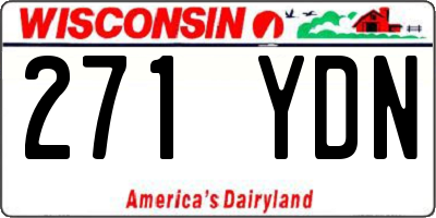 WI license plate 271YDN