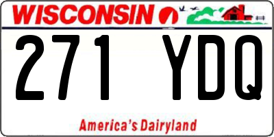 WI license plate 271YDQ