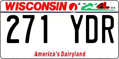 WI license plate 271YDR