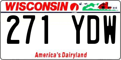 WI license plate 271YDW
