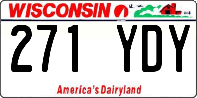WI license plate 271YDY