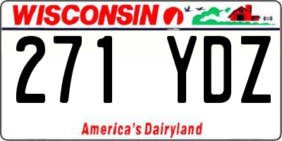 WI license plate 271YDZ