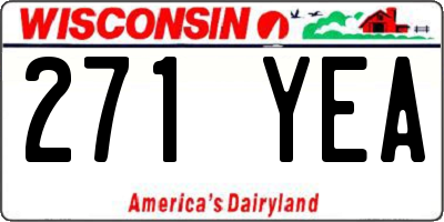 WI license plate 271YEA