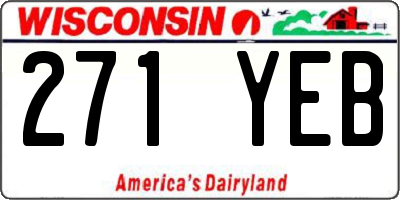 WI license plate 271YEB