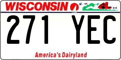 WI license plate 271YEC
