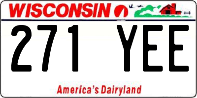 WI license plate 271YEE