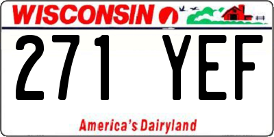 WI license plate 271YEF