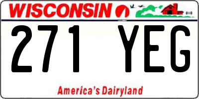 WI license plate 271YEG