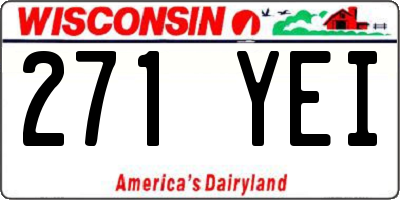 WI license plate 271YEI