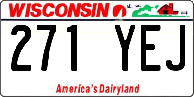 WI license plate 271YEJ