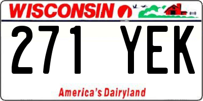 WI license plate 271YEK