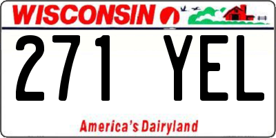 WI license plate 271YEL