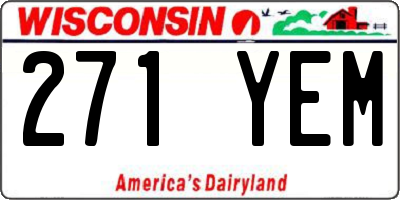 WI license plate 271YEM