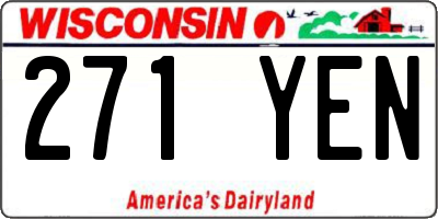 WI license plate 271YEN