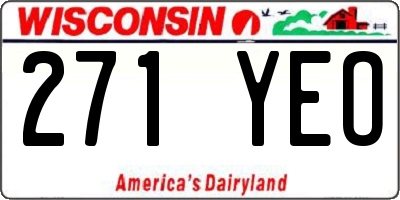 WI license plate 271YEO