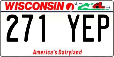 WI license plate 271YEP