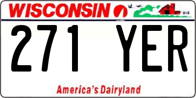 WI license plate 271YER