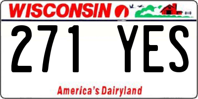 WI license plate 271YES