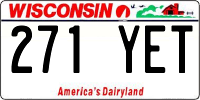 WI license plate 271YET