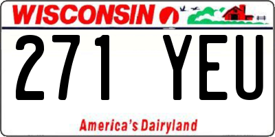 WI license plate 271YEU