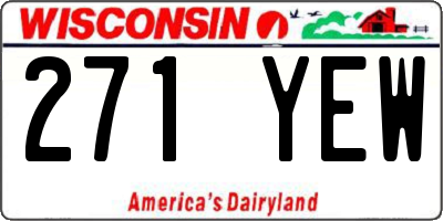 WI license plate 271YEW