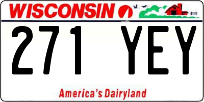 WI license plate 271YEY