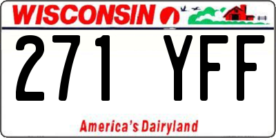 WI license plate 271YFF