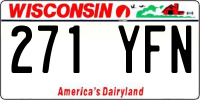 WI license plate 271YFN