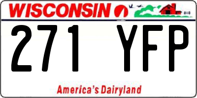 WI license plate 271YFP