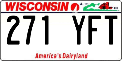 WI license plate 271YFT