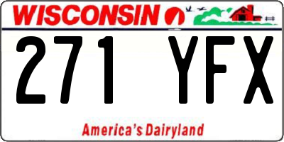 WI license plate 271YFX