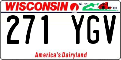 WI license plate 271YGV