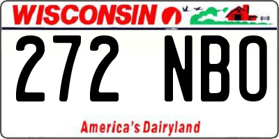 WI license plate 272NBO