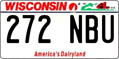 WI license plate 272NBU