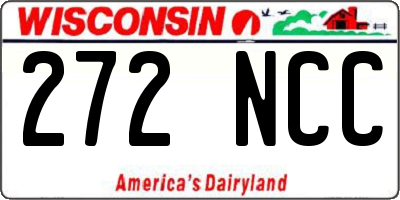 WI license plate 272NCC