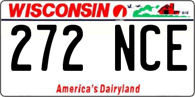 WI license plate 272NCE