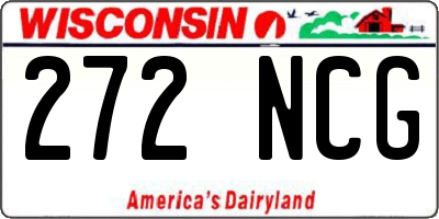 WI license plate 272NCG