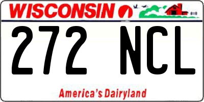 WI license plate 272NCL