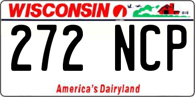 WI license plate 272NCP