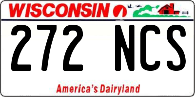 WI license plate 272NCS