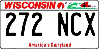 WI license plate 272NCX