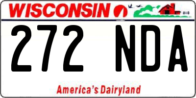 WI license plate 272NDA