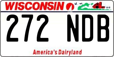 WI license plate 272NDB