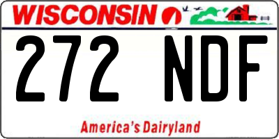 WI license plate 272NDF