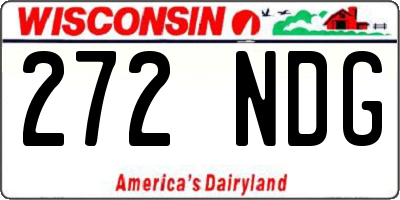 WI license plate 272NDG