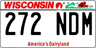 WI license plate 272NDM