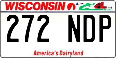 WI license plate 272NDP